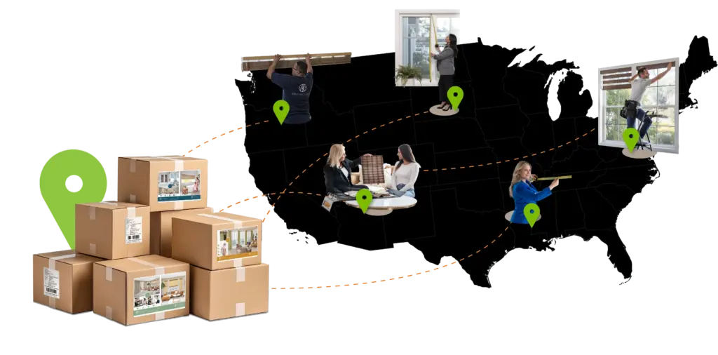 boxes and us map